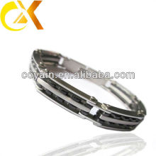 2015 handmade stainless steel bracelet with black color